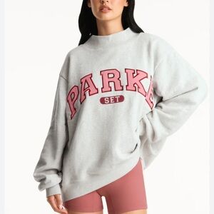 SET Active Gray and Pink Cowl Neck Sweater